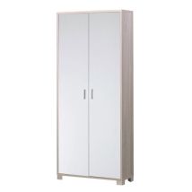 Schmaler Mehrzweck-kleiderschrank Aus Holz Mit Acht Regalen White Elm 83x29x H190 Cm