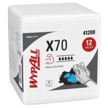 Panni Wypall X70 8387 - 12 Confezioni X 76 Panni Piegati In Quattro A 1 Velo, Bianco