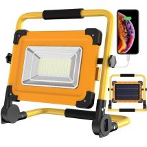 Lampada Da Lavoro A Led Solare Ricaricabile Da 100 W, 120 Led, Power Bank Usb Impermeabile Da 12000 Mah Per Riparazioni Auto, Garage, Campeggio - 