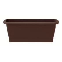 Vaso Da Fiori In Plastica, Rettangolare, Per Balcone, Marrone, 18x40cm, Spagna