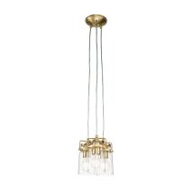 Lampadario Contemporaneo Brinley Acciaio Ottone Spazzolato 3 Luci E27