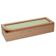 Rechteckige Teekiste aus Holz – 29cm x 10cm x 6cm – braun