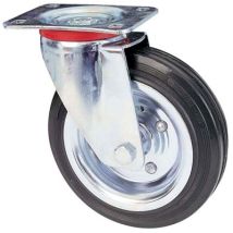 Ruota A Forcella Girevole 80 Avo A/zincr/gomma Nera D.mm 180x50 P.mm 140x110