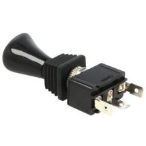 Einpoliger ON-OFF-ON Kippschalter 6A/250V – Kontaktkonfiguration SP3T – Gehäusematerial Polyamid – Abmessungen 28,6x16x17mm