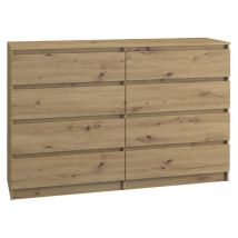 Topeshop - Milan Large Modern Chest Of 8 Drawers Living Room Bedroom Dimensions 97x120x40 Minimalist Design Storage Furniture