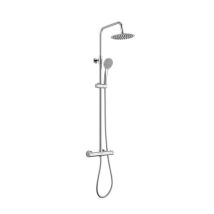 Ergos - Kalla Columna Termostatica Rociador 25 , Columna Termostática Källa Acabado Cromado Barras De Latón Cromado Extensible De 80 Cm. A 135 Cm 