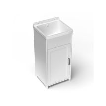 Mueble completo de resina Pilozzo Mini – 40L x 40P x 85H cm – Resistente a tensiones mecánicas – Incluye sifón y kit de montaje
