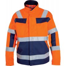 Giacca di protezione WATEX – Taglia L (54/56) – Arancione Fluo/Blu – 52% poliestere, 48% cotone – EN ISO 20471, classe 2