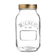 Unbekannt - Kilner Preserve Jam Chutney Jar - Clear 1 Litre - Metal Screw Lid