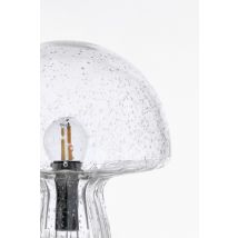 Hellin - Lampada Da Tavolo 'carysa' In Vetro H 25,5 Cm -grigio Trasparente
