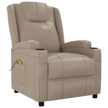 Sillón De Masaje De Cuero Sintético Color Capuchino Vidaxl