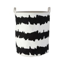 Black and White Fabric Laundry Basket – Durable and Easy to Carry – 1901894