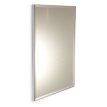 Specchio Su Misura Con Cornice Bianca E Perimetro Bisellato Fino A 140 Cm Fino A 60 Cm