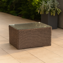 Table basse Riviera – Verre trempé transparent – 120 cm x 75 cm x 41 cm – Mobilier d'intérieur