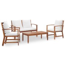 4-tlg. Garten-lounge-set Mit Kissen Massivholz Akazie Vidaxl