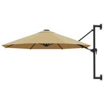 Sombrilla De Pared Con Mástil Metálico 300 Cm Color Topo 020008688