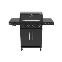 Barbecue A Gas Supergusto 4 Fuochi 10 Kw Con Coperchio Smaltato 128x63 Cm