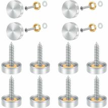 Stainless Steel Screw Covers, 12pcs Mirror Screws Stainless Steel Screw Covers 16mm Decorative Stainless Steel Mirror Screws Nails With Washers For 