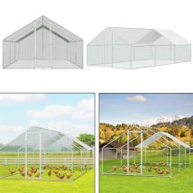 Recinto Per Pollaio Con Rete Metallica 3x6x2 M Con Chiusura Di Sicurezza E Tessuto Pe Impermeabile, Per Polli, Piccoli Animali - Swanew