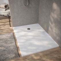 Plato De Ducha 120x80x2.6cm En Polibeton Blanco Mate Soft-touch Recortable