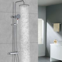Duschsäulen Mit Thermostat Chrom Duschsystem Dusche Duscharmatur Runde Duschsäule Duschgarnitur Duscharmatur Höhenverstellbar - Detbom