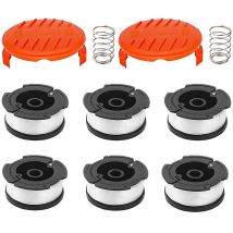 6er-pack Fadenspulen Mit 2 Abdeckungen Für Ersatzspulen Für Black & Decker Fadentrimmer