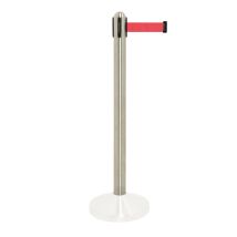 Poteau À Corde Rétractable Rouge En Nylon - Acier Inoxydable - 100cm (corde210cm) (socle Non Inclus) - Securit