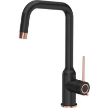 Quadron Natalie Q Line Robinet Noir Mat Avec Accents Cuivrés