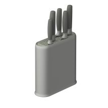 Berghoff – 3950532 – Blocco di 5 coltelli in plastica riciclata con base antiscivolo – Coltello spelucchino, coltello per verdure, coltello da chef, 