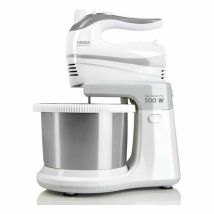 Haeger - Max Mixer Pro - Batidora Amasadora Con Bol, 500w, Bol Auto-giratorio Inox, 2l, 2 Pares De Varillas Para Batir Y Amasar De 20cm