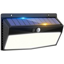 Applique Murale Solaire Led, Lampe Extérieure Étanche Avec Détecteur De Mouvement – Ip65, 368 Led, Lumière Blanche – Idéale Pour Jardin, Cour Arrière,