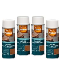 Xyladecor - Lasure Aérosol Multi-supports - Lot De 4 - Tous Types De Bois Extérieur - Mat Teck 400 Ml