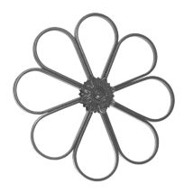 Decoro A Fiore - Altezza 380x380mm Ferro Piatto Sezione 12x6mm - Ferro Battuto - Saldatura