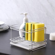 OSQI Porta Spugna per Lavello – Organizer Cucina e Bagno in Acciaio Inossidabile – Dimensioni 17,3 x 15,5 x 13,3 cm
