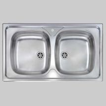 Lavello Inox Due Vasche Incasso - 86 X 50