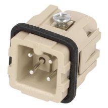Connettore Rettangolare Maschio 3 Vie + Terra 10a