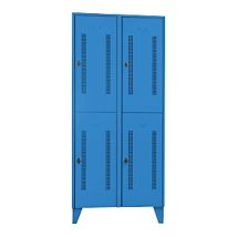Eurokraft – Armadietto in acciaio con 4 scomparti – Altezza 1850 mm, Profondità 500 mm, Larghezza scomparti 400 mm