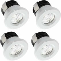 Set Of 4 Mini Recessed Led Spotlights 3 W Warm White, Mini Led Spotlights For Showcase, Indoor Station, Plasterboard Lighting Included