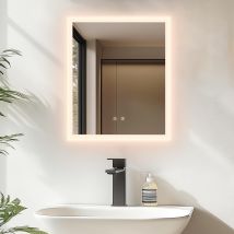 40x50cm Specchio Bagno Con Luce Led Retroilluminato Antiappannamento Dimmerabile Funzione Memoria