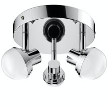 Forum - Spa Milan Polished Chrome 200mm Deco 3 Lamp Plate Led Spotlight - Spa-31733-chr