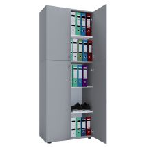 Armario De Oficina Vcm Con 5 Compartimentos Armario De Archivo Moderno Con Puertas Giratorias Dimensiones Aprox. An. 70 X Al. 184 X T. 40 Cm – Bandeja