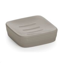 KIAMAMI VALENTINA – Jabonera de cerámica gris paloma claro Calla – 10 cm x 10 cm x 3 cm