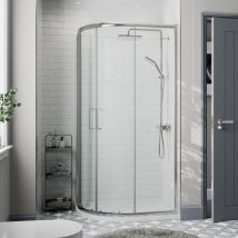 Diamond - 1200 X 900mm Left Hand Offset Quadrant Shower Enclosure Framed 8mm Safety Glass