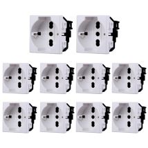 Lot De 10 Prises Schuko 2p+t 10/16a Compatibles Avec La Série Matix