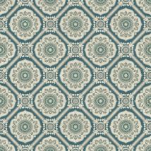 Wallquest - Caspia Retro Floral Blue Wallpaper Flowers Stylish Acrylic Coated