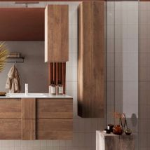 Columna Porta Jessie Para Colocar Color Nogal 138 Cm