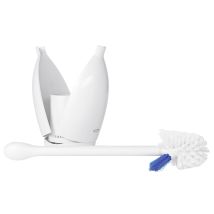 Toilettenbürste OXO Good Grips – Hygienisch mit Randreiniger – 12,5 cm Durchmesser – Grau – 2-teilig