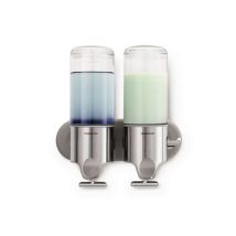 Simplehuman - Badezimmerzubehör - Spender Für Flüssigseife Und Shampoo Mit Halterung, 2x 444 Ml, Edelstahl Gebürstet Bt1028