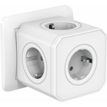 Multipresa A Cubo Ulisem 5 In 1 Con Protezione Da Sovraccarico E Sovratensione, 4000 W/16 A, Con Sportello Di Sicurezza, Portatile Per Ufficio E 
