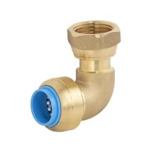 Raccordo A Gomito Con Dado Femmina Libero 12 X 17 Mm Diam. Ottone Da 12 Mm Quick Plomberie